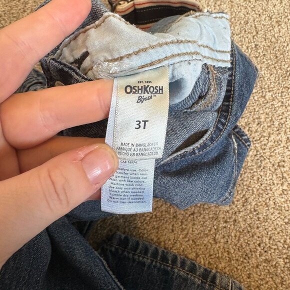 Oshkosh B'Gosh Jean Denim Overalls Canvas Straps Kids Toddler Size 3T - Picture 9 of 10